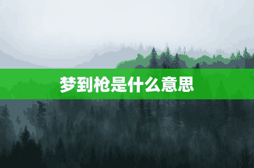 梦到枪是什么意思(梦到枪是什么意思周公解梦)